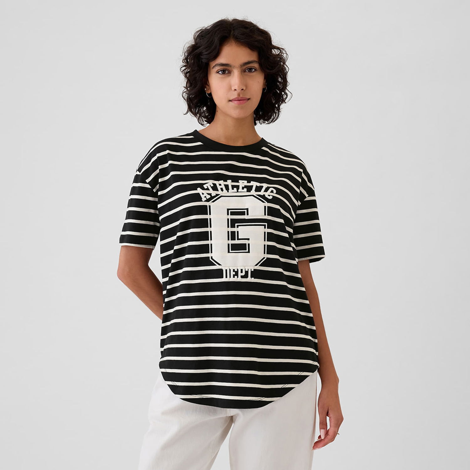 Tričko GAP T-shirt Shortsleeve Logo Tee Ivory Black Stripe M Čierna | 500012-00, 0