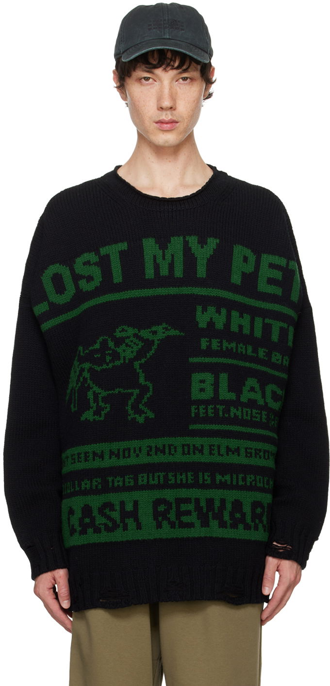 MM6 Black 'Lost My Pet' Sweater