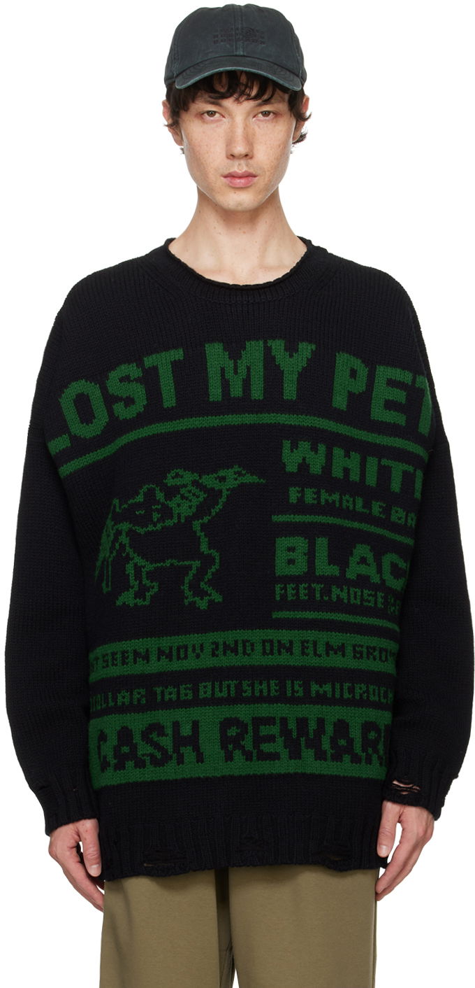 Sveter Maison Margiela MM6 Black 'Lost My Pet' Sweater Čierna | SH2HL0017 M13075