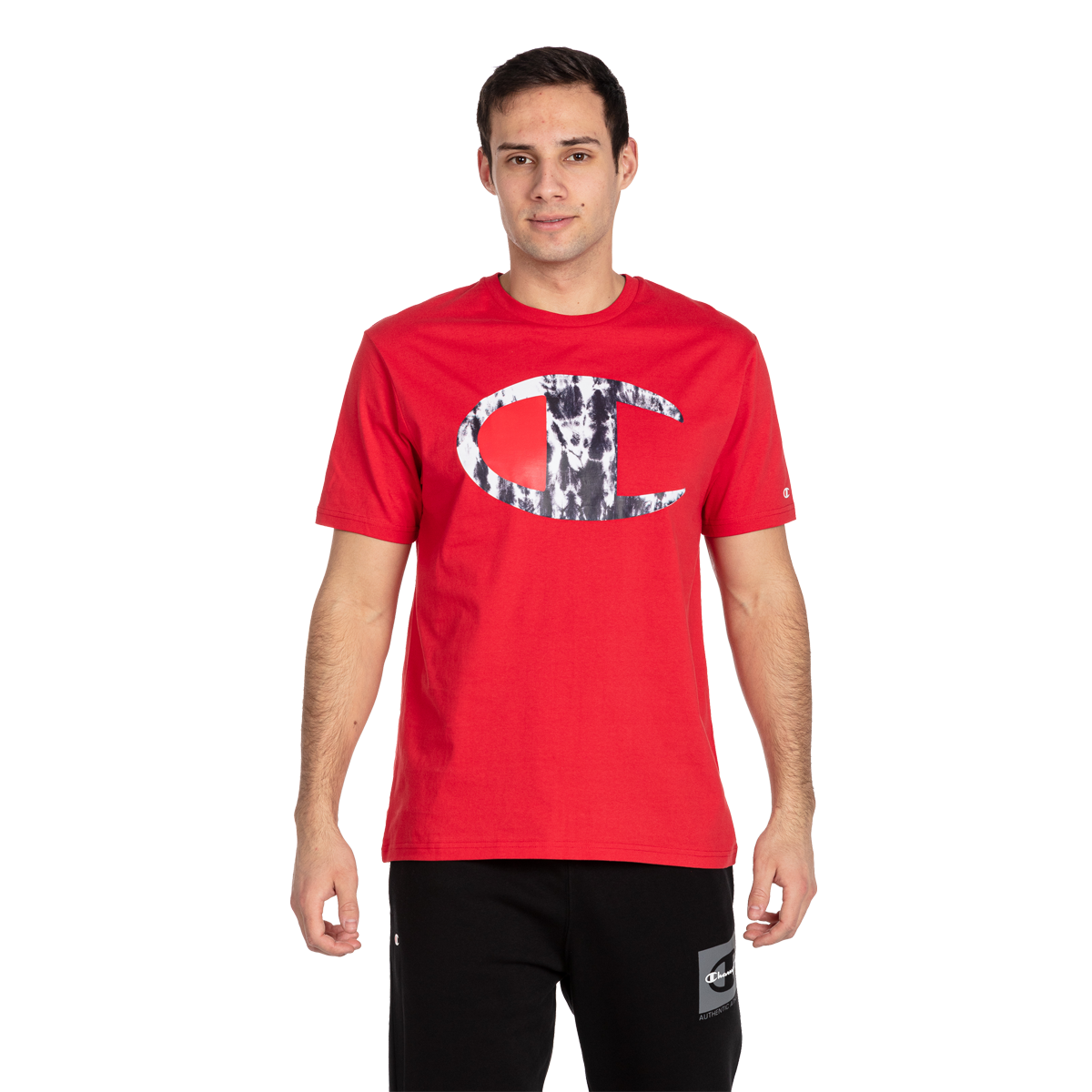 Tričko Champion ROCH Short Sleeve T-Shirt with Large Tie-Dye C Logo Červená | CHA231M809-5U, 0