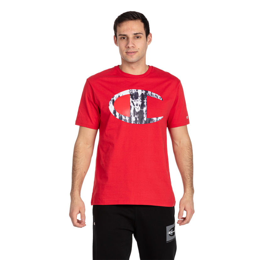 Tričko Champion ROCH Short Sleeve T-Shirt with Large Tie-Dye C Logo Červená | CHA231M809-5U