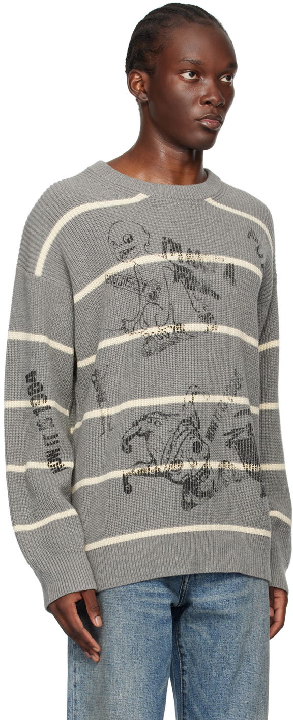 Sveter R13 R13 Striped Boyfriend Sweater Šedá | R13MY231-Y148B, 1
