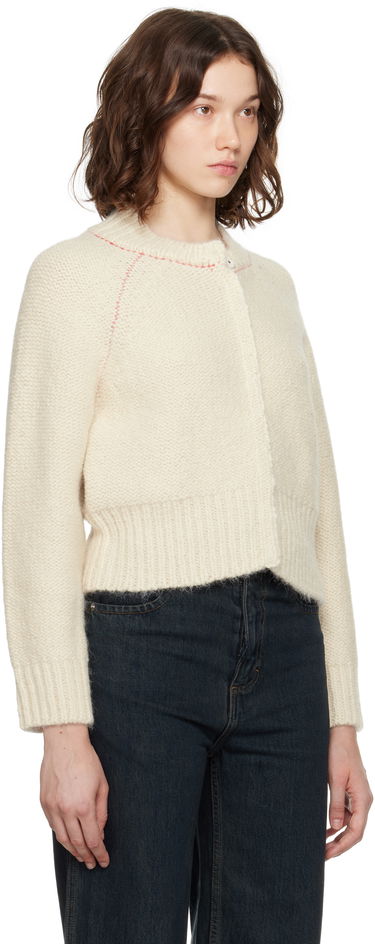 Sveter Eckhaus Latta Eckhaus Latta Fisherman's Bomber Cardigan Biela | 8264-EL-PF25-EG -, 1