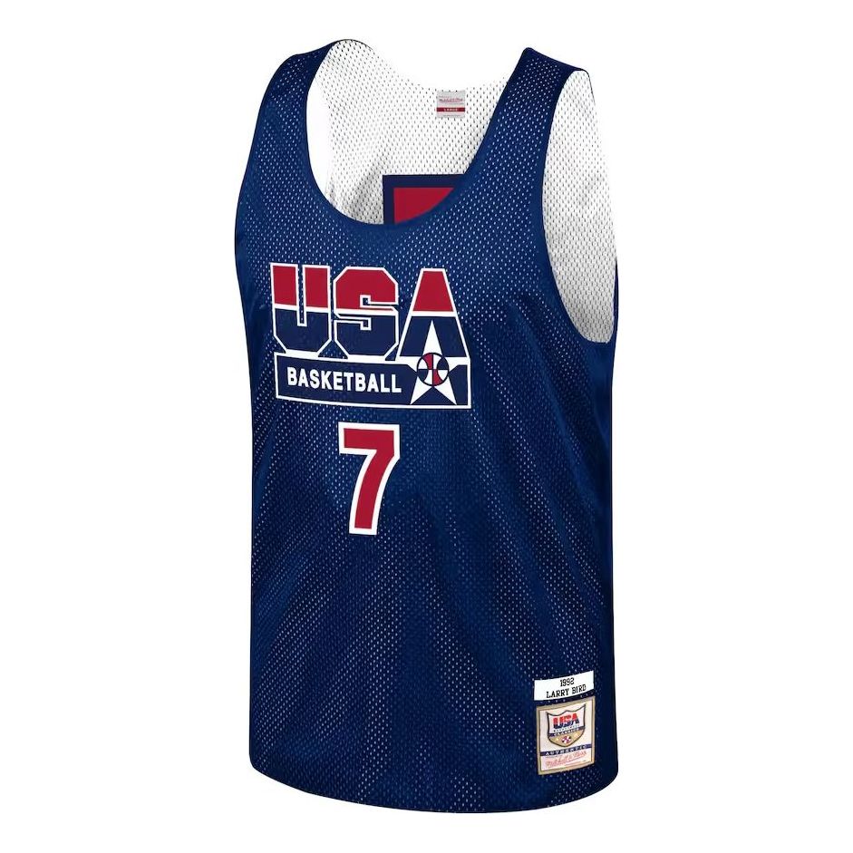 Tielko Mitchell & Ness Mitchell & Ness Team USA 1992 Larry Bird Basketball Jersey Modrá | ARPJGS18431-USANAVY92LBI, 0