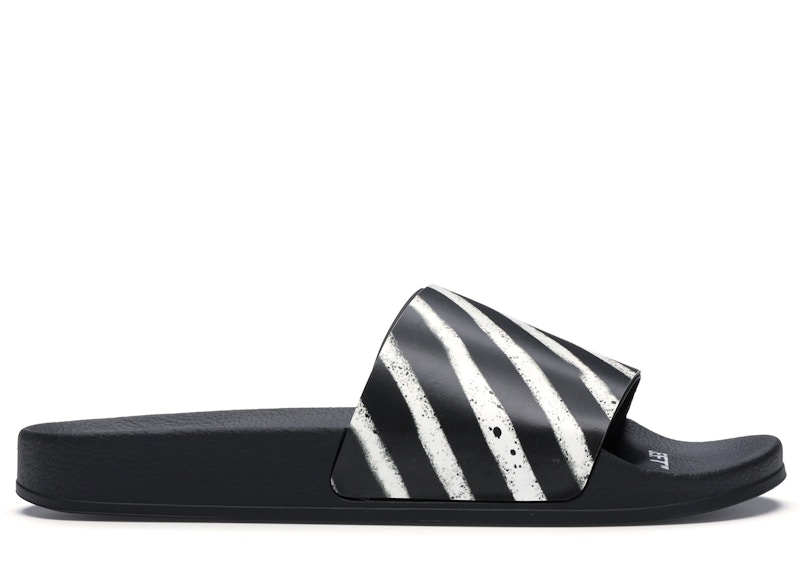 Tenisky a topánky Off-White Spray Stripes Slider Black White FW19 Čierna | OMIA088E19C220511001