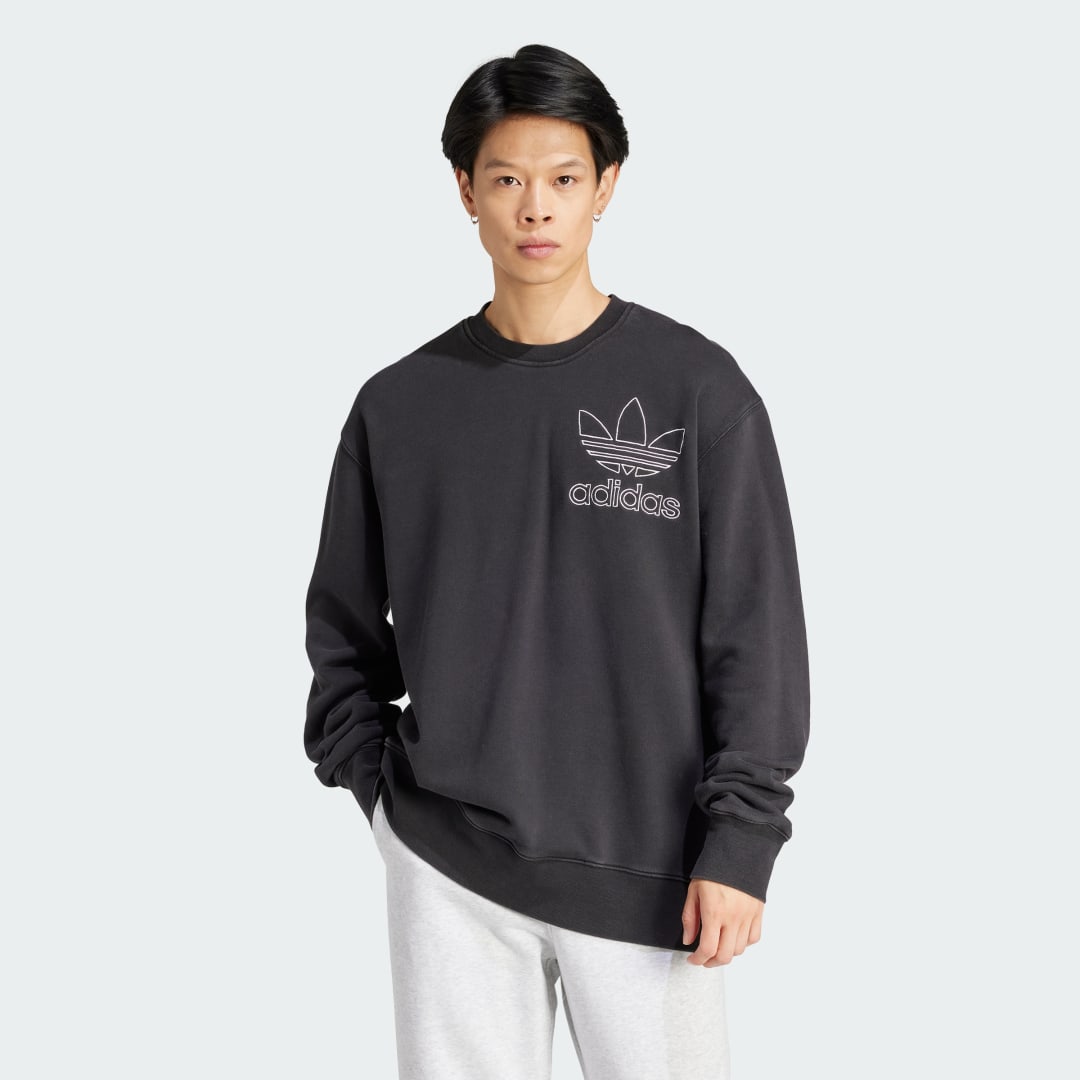 Sveter adidas Originals Adicolor Outline Trefoil Crewneck Čierna | IU2350, 0