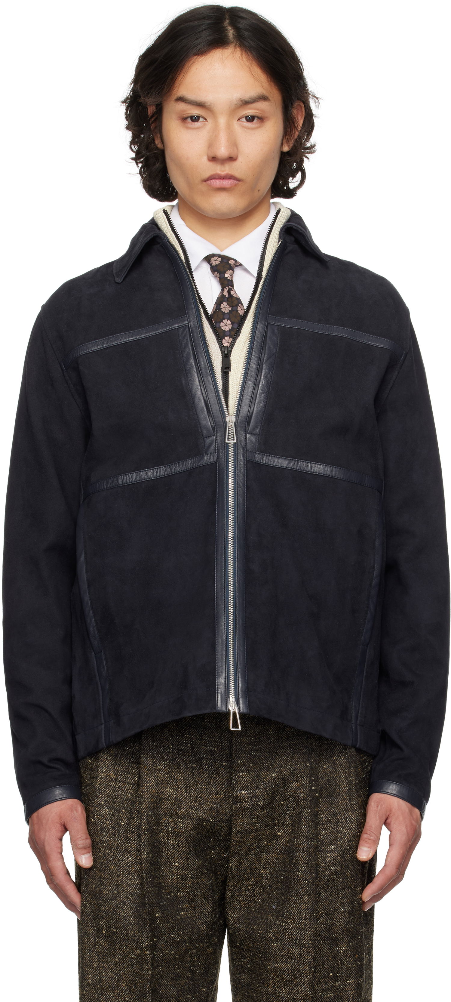 Bunda Paul Smith PS Paul Smith Zip Suede Jacket Navy | M2R-376ZL-P21985-49, 0