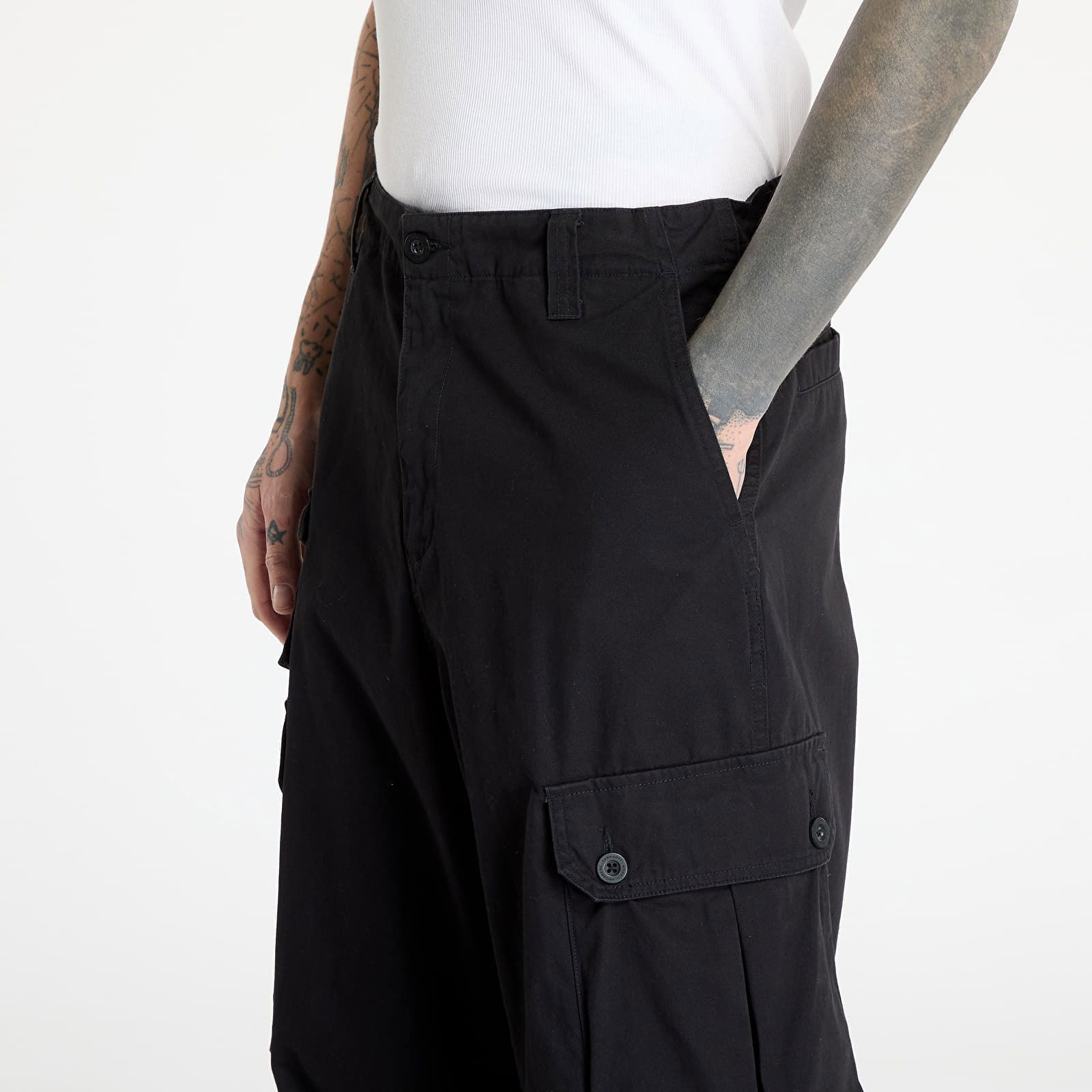 Men's Black Relaxed Fit Cargo Pants