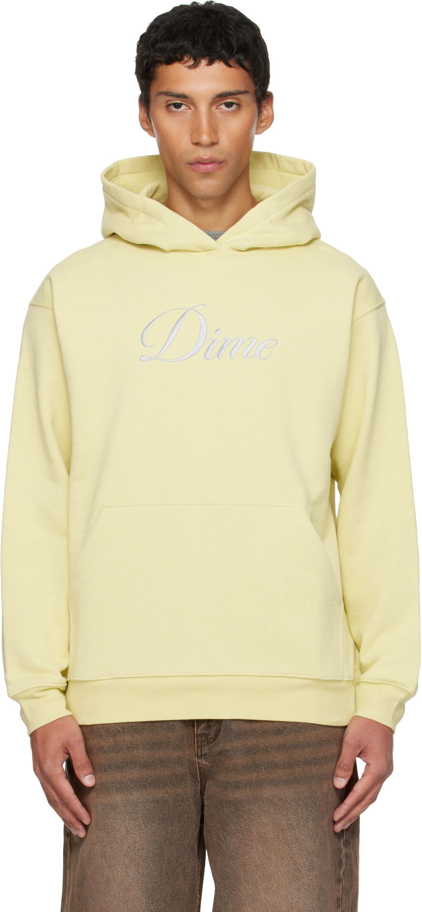 Mikina Dime Dime Cursive Hoodie Žltá | DIMEFA2556CRE