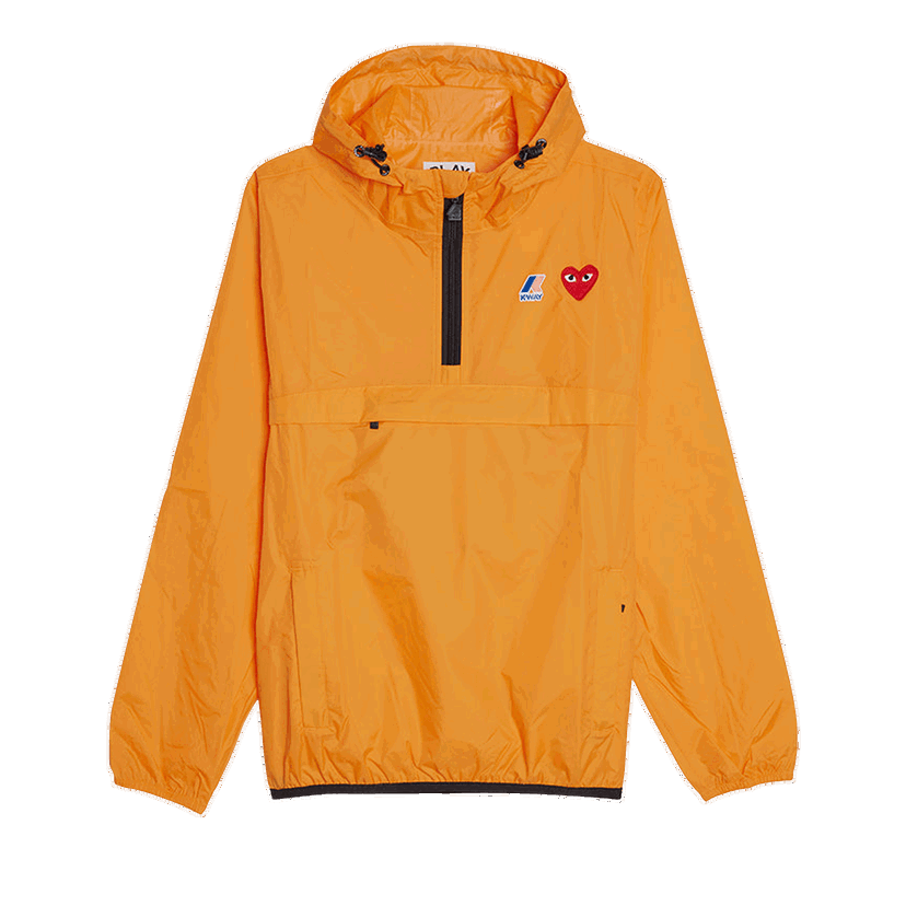 Vetrovka Comme des Garçons PLAY x K-Way Half Zip Hooded Jacket Oranžová | AZ J502 051 1