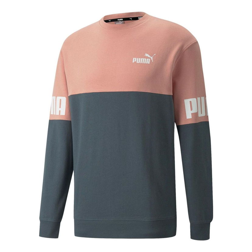 Mikina Puma Power Colorblock Crew Sweatshirt Ružová | 670935-42
