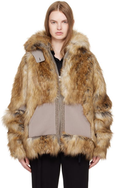 Bunda Ottolinger Ottolinger Oversized Furry Multiline Jacket Hnedá | 109-701709-01, 0