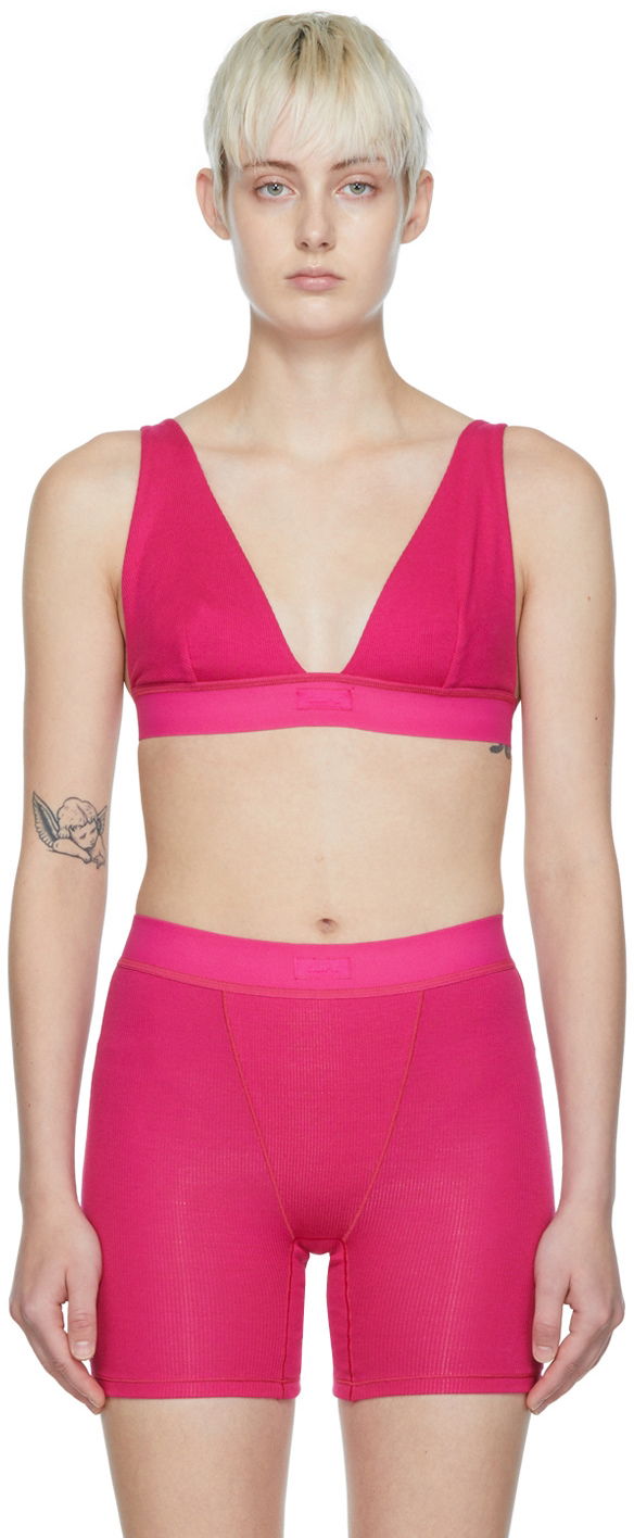 Podprsenka SKIMS Women's Plunge Rib Bralette Ružová | Br-plg-0037, 0