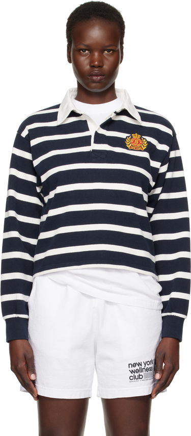 Polo tričko Sporty & Rich Navy & White Striped Cropped Rugby Polo Navy | ST008506243ST39, 0