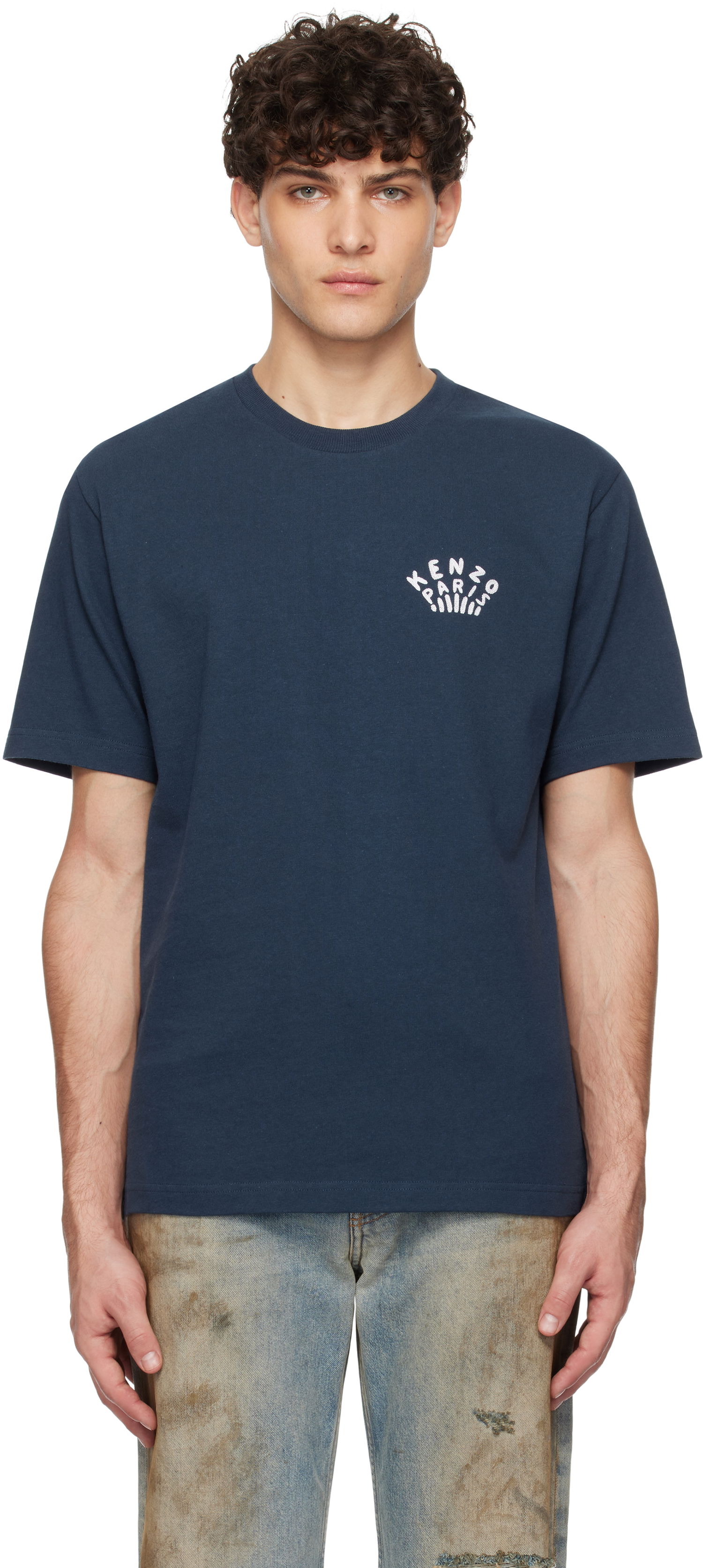 Tričko KENZO Embroidered Logo T-Shirt Modrá | FF55TS4954SI, 0