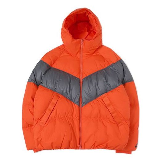Prešívaná bunda Nike Sportswear Down Jacket with Hood Oranžová | BV4720-891, 0
