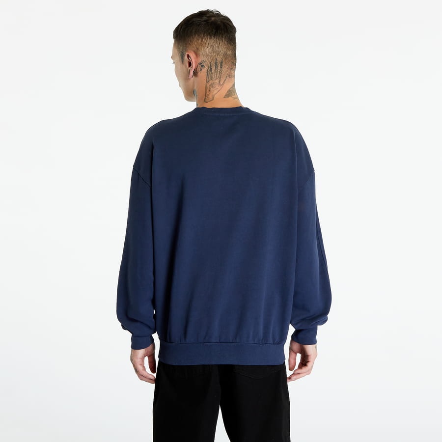 Sveter Urban Classics Heavy Terry Garment Dye Crewneck Navy | TB4956-00800, 1