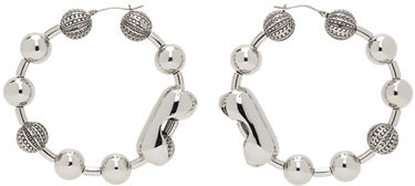Náušnice Marc Jacobs Marc Jacobs Monogram Ball Chain Hoop Earrings Metalická | 2S4JER001J02, 0