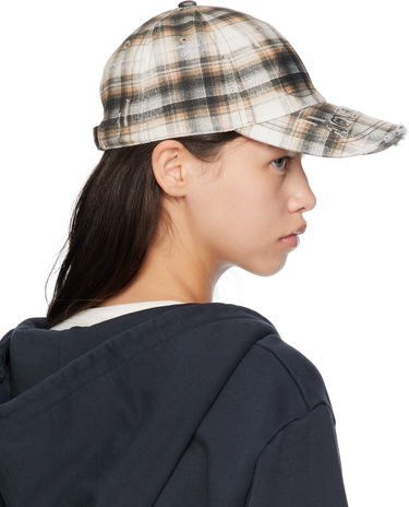 Šiltovka Acne Studios Acne Studios Distressed Plaid Cap Béžová | C40410-, 2