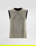 Sleeveless Crystal Mesh Blouse