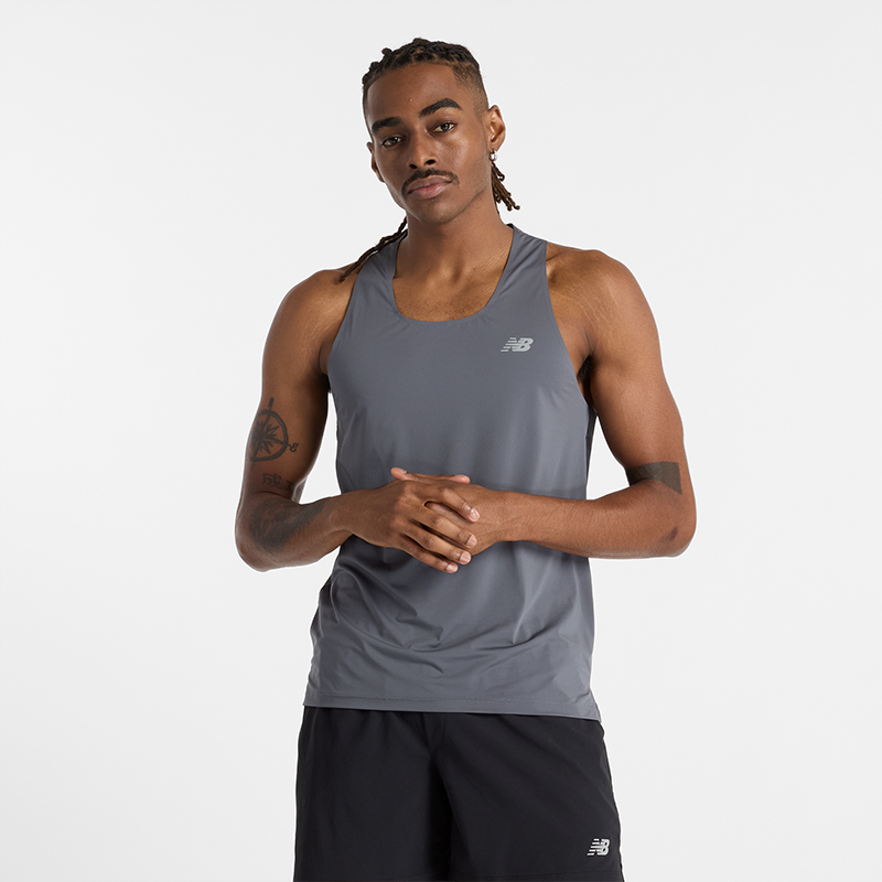 Tielko New Balance Men's Running Singlet Šedá | NBMT43512GT, 0