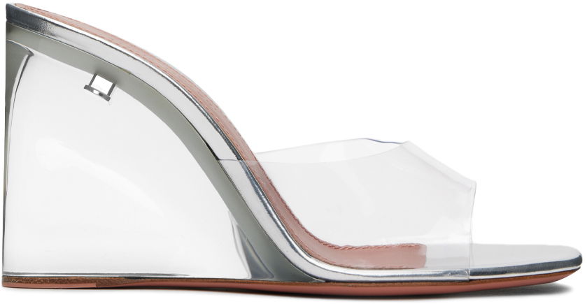 Doplnky Amina Muaddi Amina Muaddi Lupita Glass Wedge Sandals Metalická | LUPITA GLASS WEDGE PLEXI PVC, 0