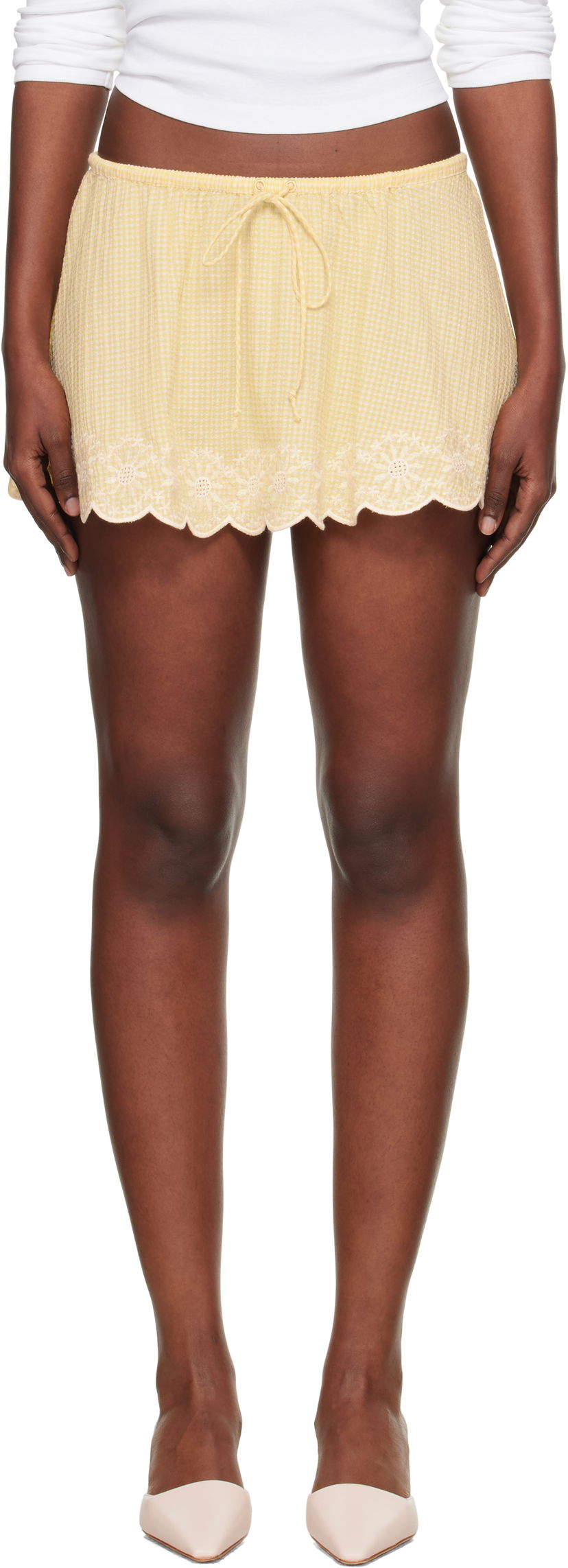 Sukňa GUIZIO Guizio Maelle Gingham Miniskirt Žltá | P25304W167