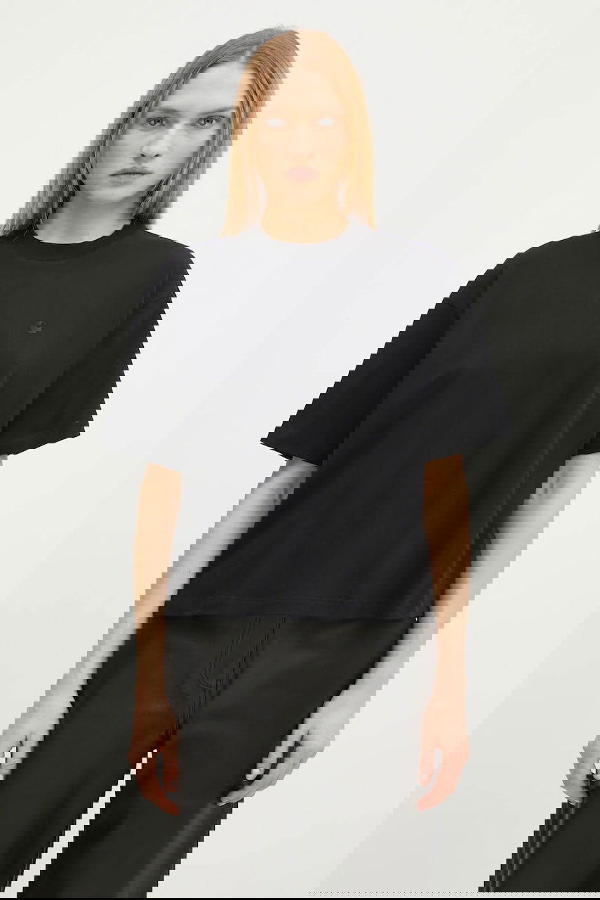 Tričko Carhartt WIP Relaxed Fit Cotton T-shirt with Logo Čierna | I030656.89XX, 0