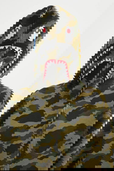 Mikina BAPE A Bathing Ape 1st Camo Shark Full-Zip Hoodie Zelené | 1K80215006, 3