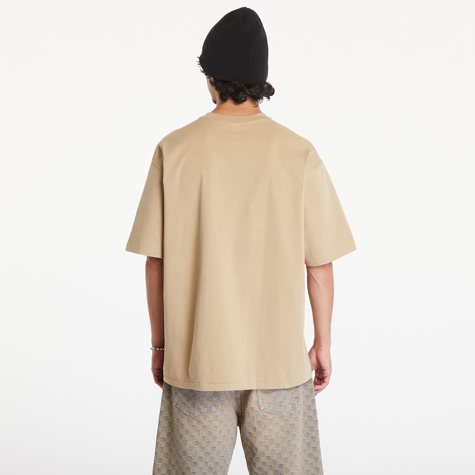 A BATHING APE Spray Print Logo Relaxed Fit Short Sleeve Tee Beige