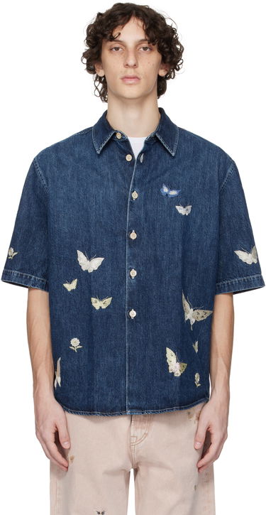 Košeľa OUR LEGACY Our Legacy Beyond Embroidered Denim Resort Shirt Modrá | M2252BB, 0