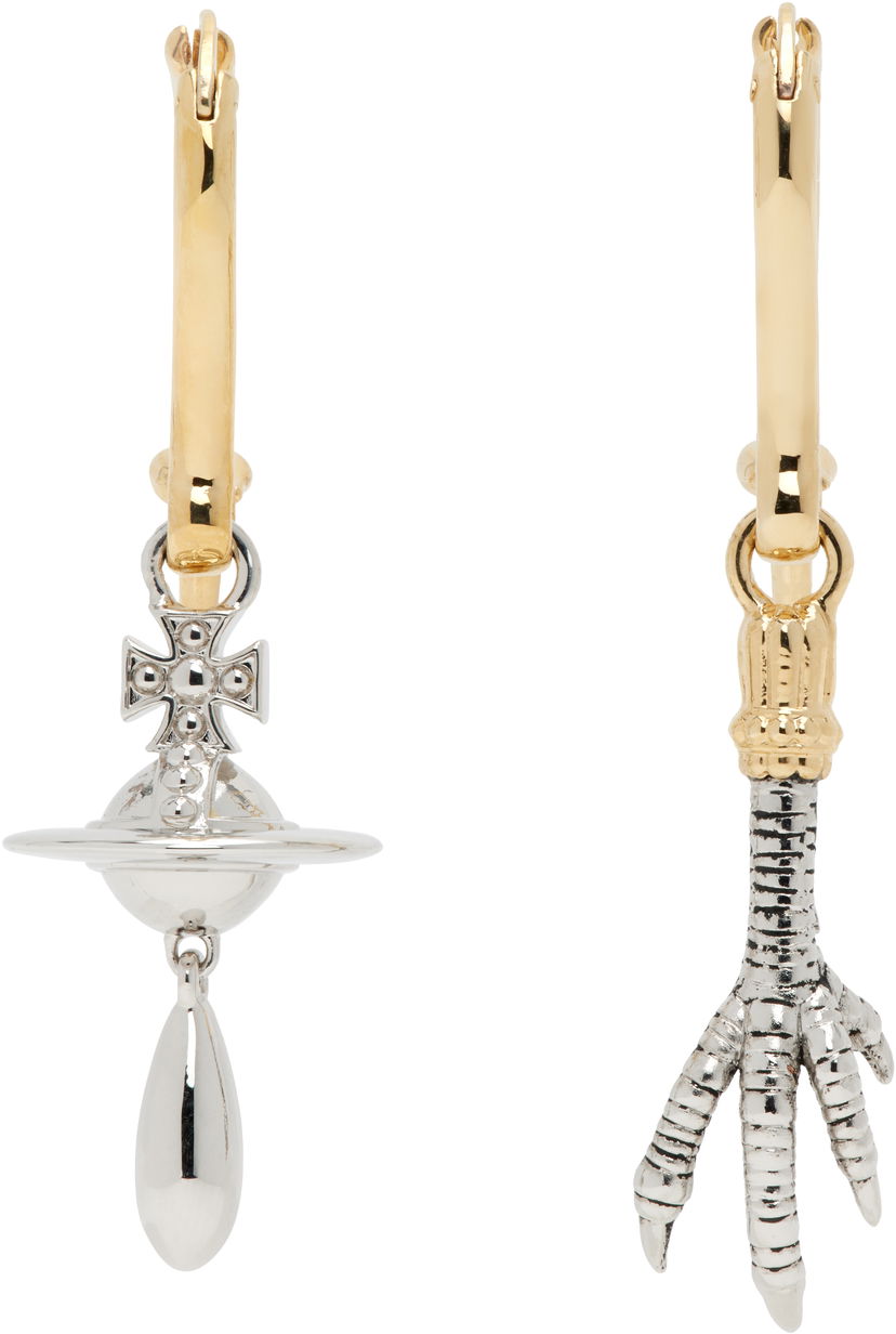 Náušnice Vivienne Westwood Joselita Mismatched Orb and Claw Drop Earrings Metalická | 62020178-02W018-