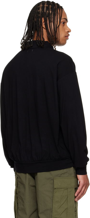 Polo tričko NANAMICA Wool Jersey Long Sleeve Polo Čierna | S25FH067U, 2