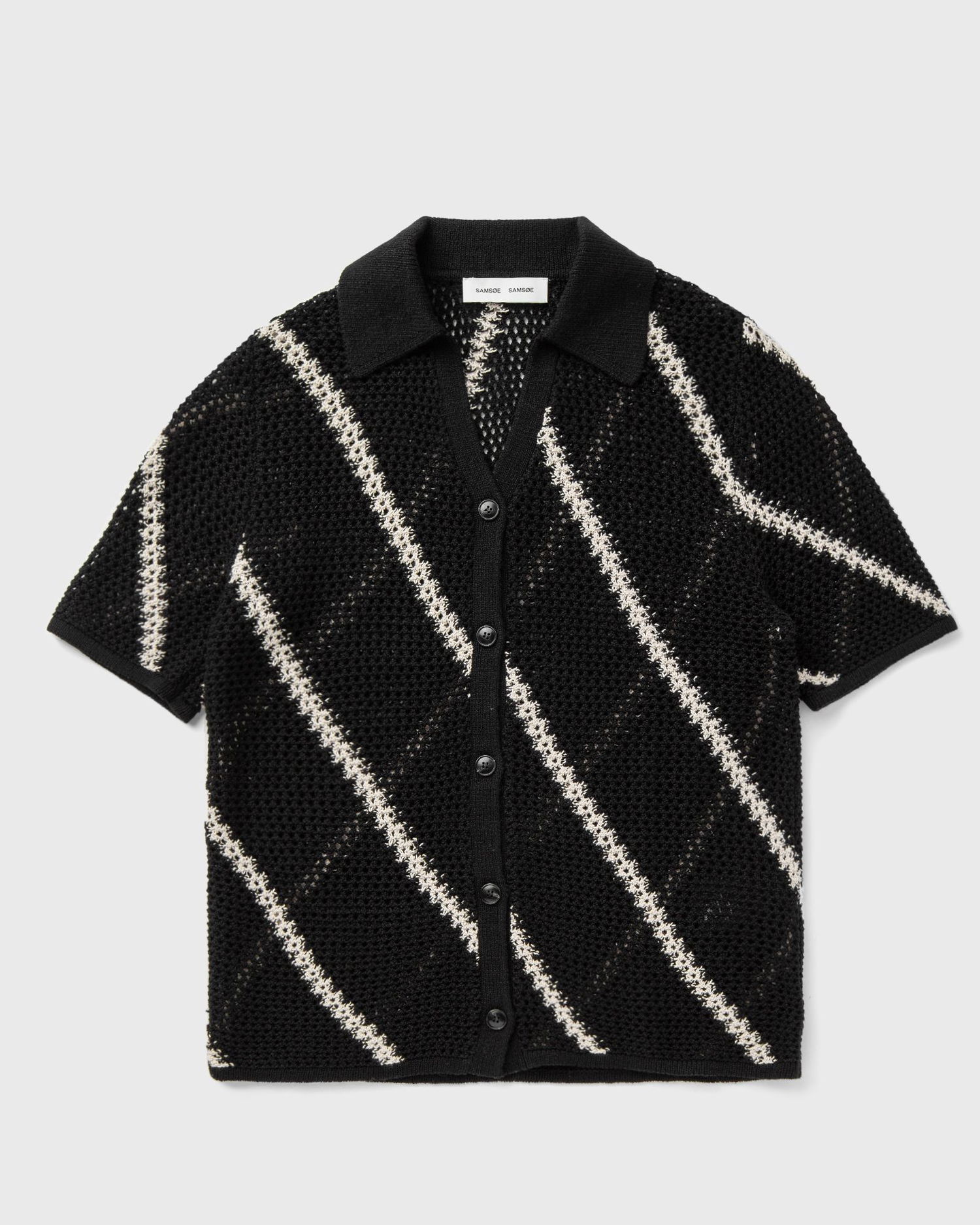 Sveter Samsoe Samsoe Samsøe & Samsøe Saisha Knitted Polo Shirt Čierna | F24200030-BLACK-ST, 0