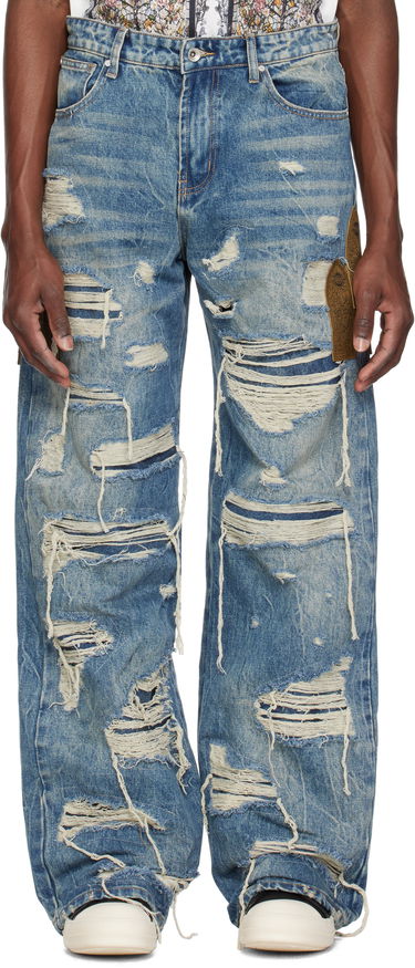 Džínsy Who Decides War Who Decides War Side Patch Relaxation Jeans Modrá | 1121030009SS25, 0