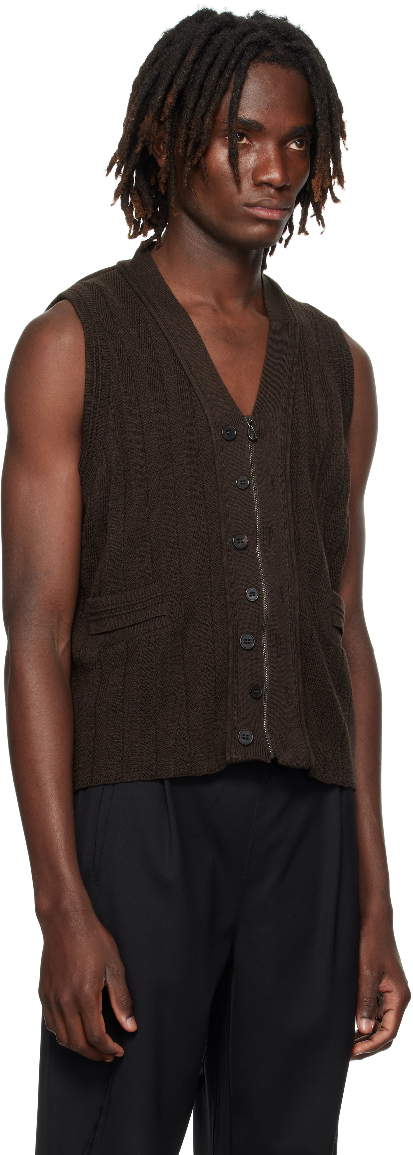 Vesta KIKO KOSTADINOV Kiko Kostadinov Fitz Knit Vest Hnedá | KKAW25KN02-92, 1