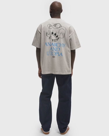 Tričko OBEY Obey Anarchy & Utopia T-Shirt Šedá | 167924098-SIG, 2