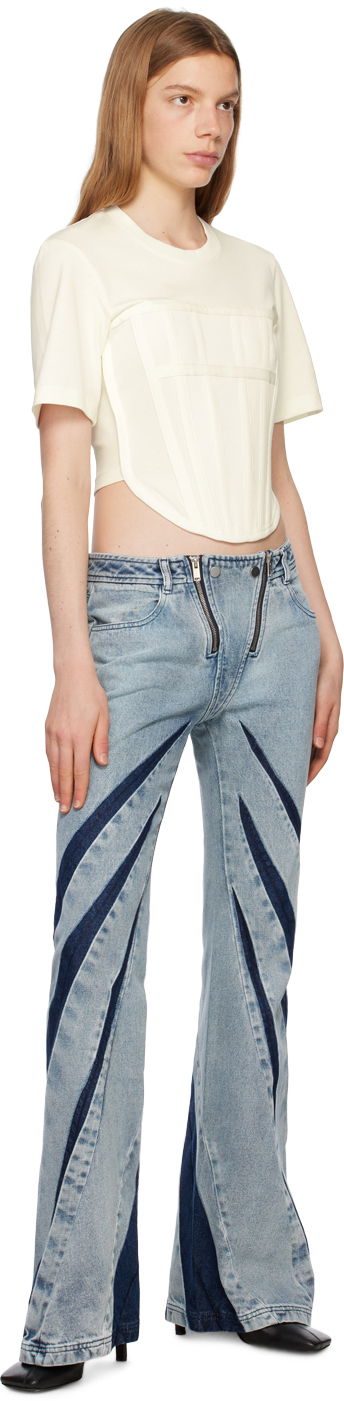 Crop Top Dion Lee Corset T-Shirt Biela | C3097R23, 3