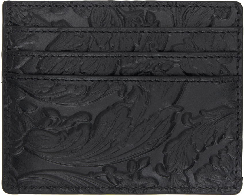 Black Embossing Barocco Card Holder