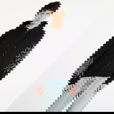 Mikina Wasted Paris Authentic Zip Hoodie with Spiderweb Sleeves Čierna | WP_000333, 0