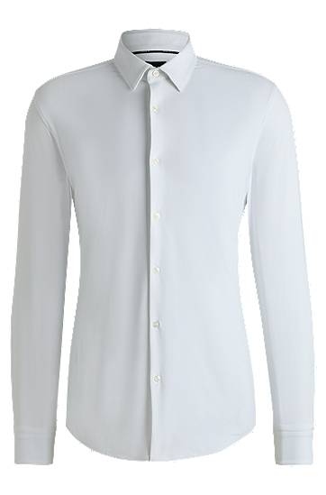 Košeľa BOSS Men's Slim Fit Performance-Stretch Jersey Shirt Biela | 50539398, 0
