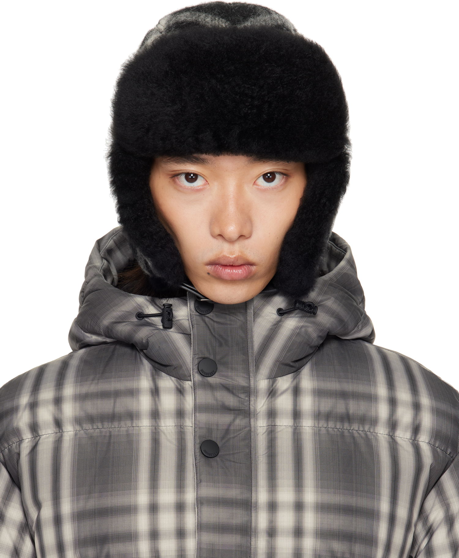 Klobúk Burberry Burberry Check Wool Trapper Hat Šedá | 8114830, 0