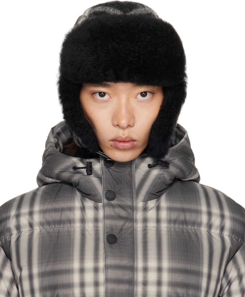 Klobúk Burberry Burberry Check Wool Trapper Hat Šedá | 8114830