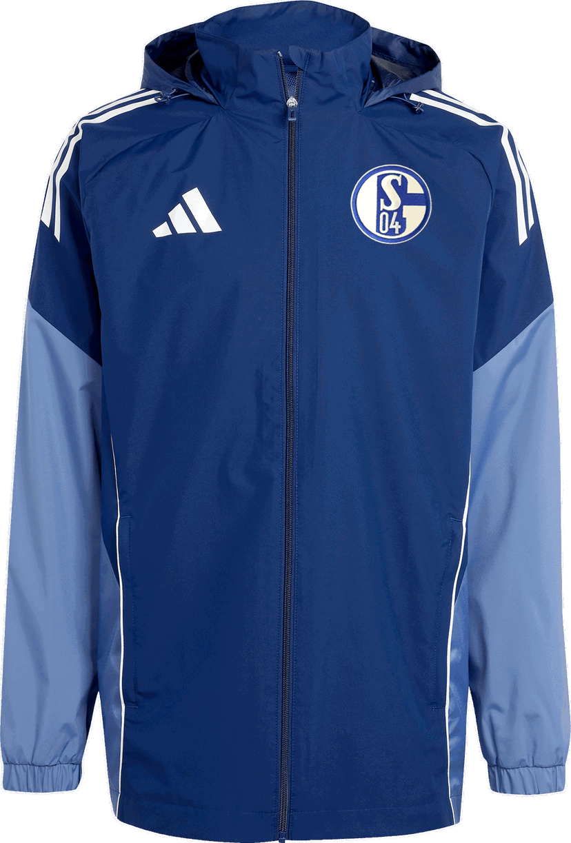 Vetrovka adidas Originals FC Schalke 04 Hooded Rain Jacket Modrá | 6s04ji6543
