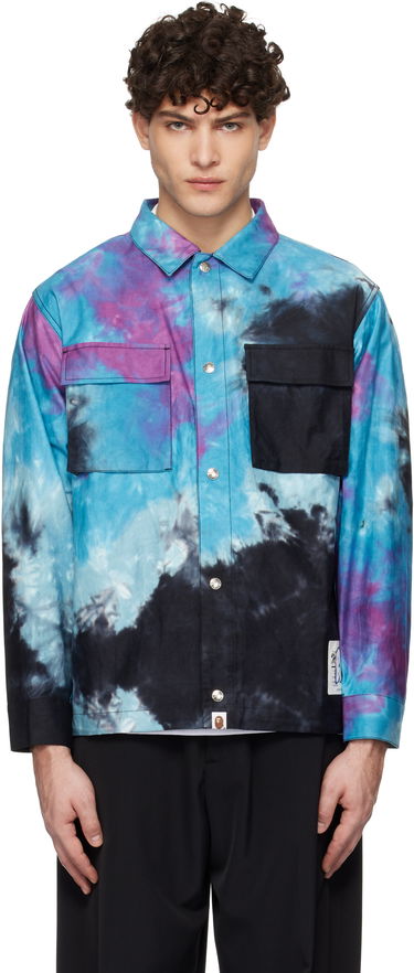 Košeľa BAPE Tie Dye Relaxed Fit Shirt Modrá | 001SHK801005M, 0