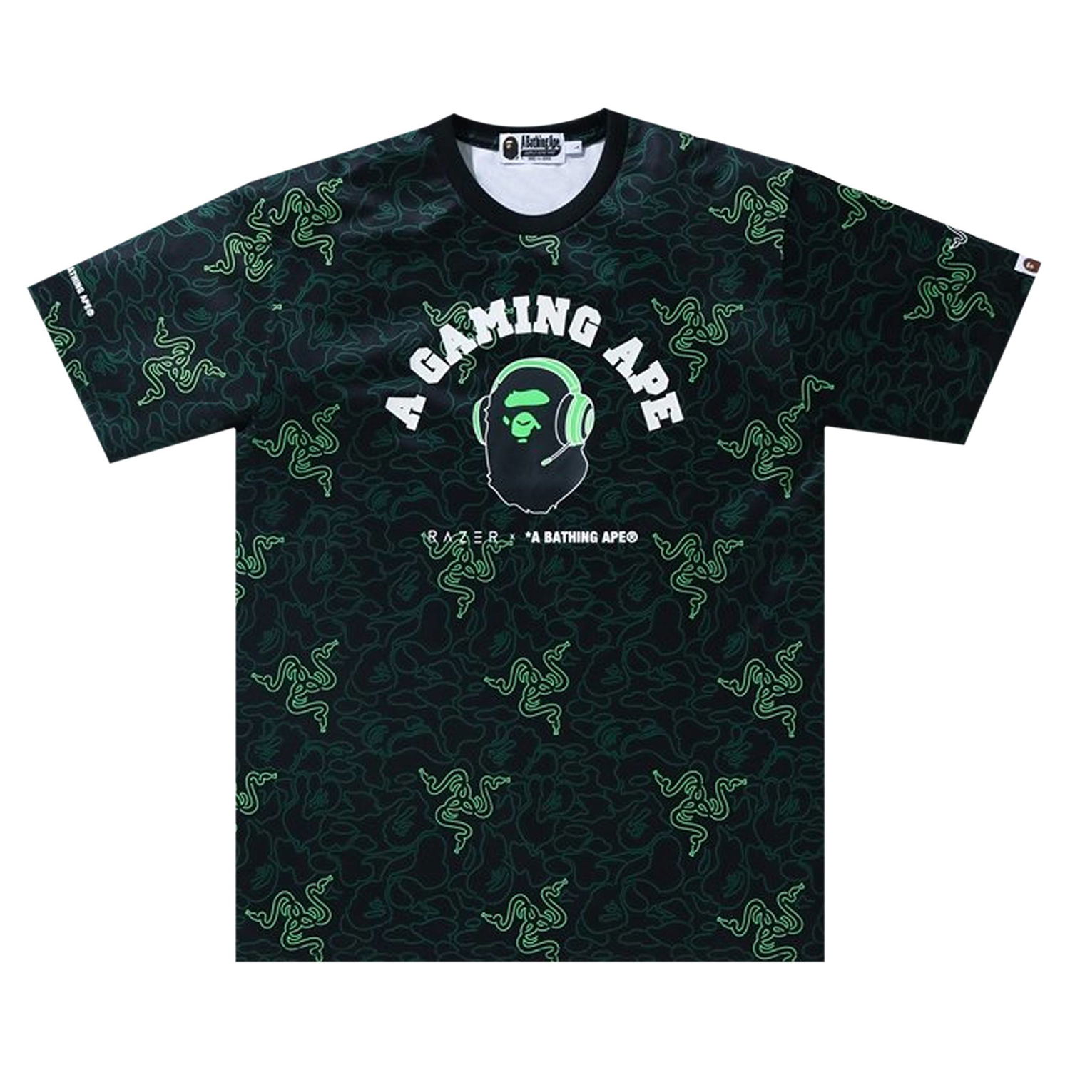 Tričko BAPE x Razer Neon Camo Team Tee Čierna | 1G73 109 913 GREEN, 1