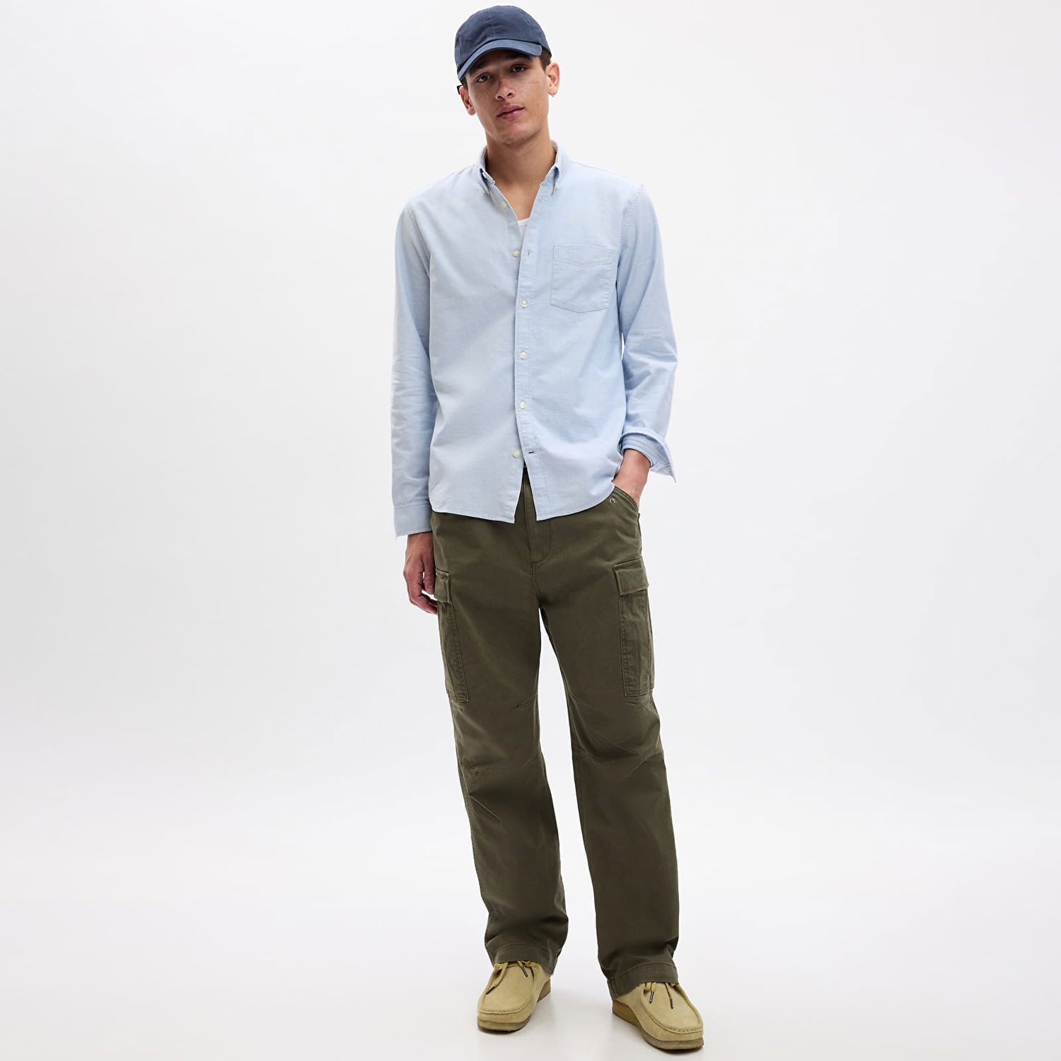 Košeľa GAP Standard Oxford Shirt Light Blue Modrá | 619568-01, 1