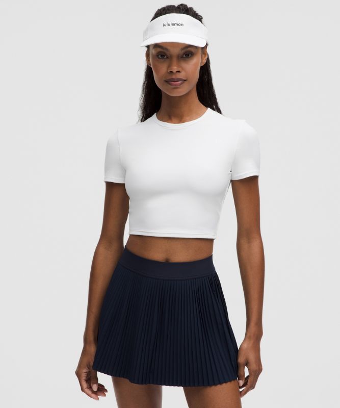 Crop Top lululemon Cropped T-Shirt Slim Fit with Built-in Bra Medium Support B/C Cups L Biela | prod11871026, 0