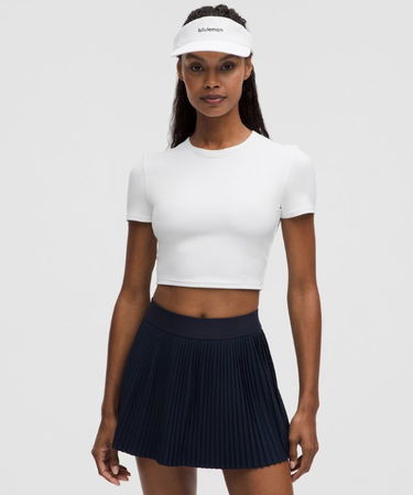 Crop Top lululemon Cropped T-Shirt Slim Fit with Built-in Bra Medium Support B/C Cups L Biela | prod11871026, 0