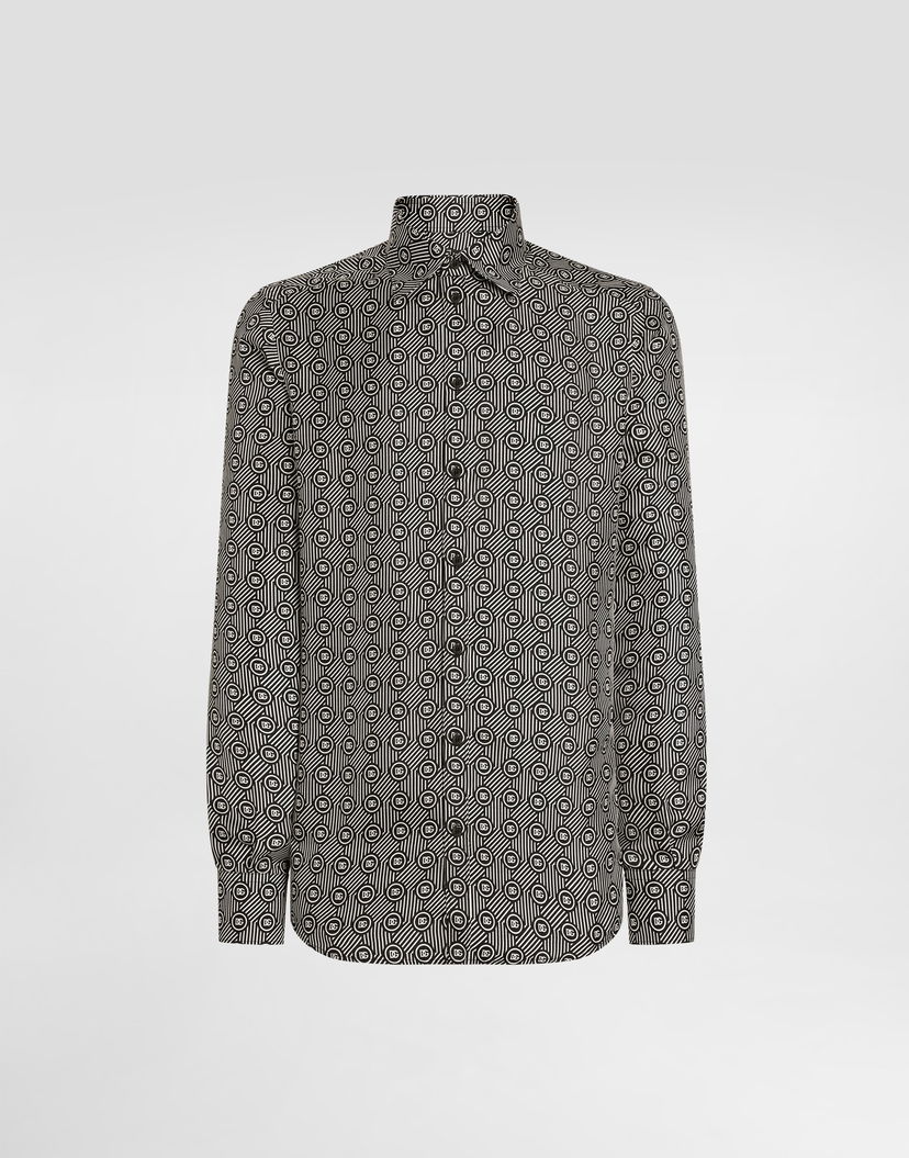 Košeľa Dolce & Gabbana Dolce & Gabbana Silk Twill Martini Print Shirt Čierna | G5MM4TIS1ZJHA8RN